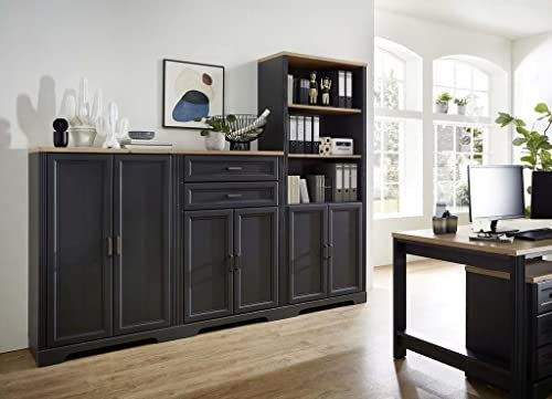 Jasmin Schrankwand 3 OH / 5 OH Aktenschrank Büroschrank Graphit