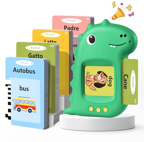 Talking Flash Cards Schede Flash Cards Parlanti Flash Cards Flash Cards Bambini Giocattoli Educativi per Bambini 2 3 4 5 6 Anni Autismo Giochi Regali di Compleanno Giochi Montessori(Verde Italiano)