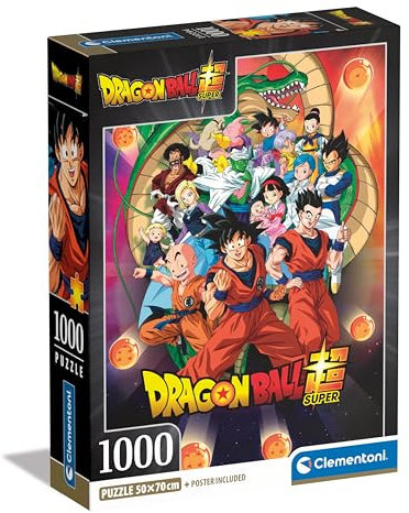 Clementoni - Dragonball Dragonball-1000 Pieces, Poster Included, Anime, Manga, Superhero Puzzle, Fun for Adults, Made in Italy, 39919, Multicoloured