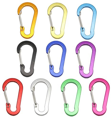 10 Stück Karabinerhaken Klein,Karabiner Schlüsselanhänger Kleine,Mini Karabiner Klein,Bunt Carabiner Aluminium,Karabinerhaken Schlüsselanhänger Metall,Für Rucksack Lanyard Outdoor Camping Wandern