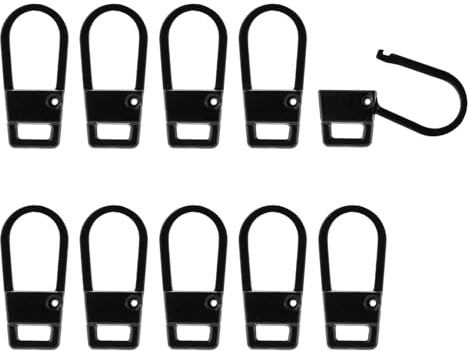10 Piezas de Cierre de Cremallera Reemplazo, Repuesto de Deslizador de Cremallera de Metal Tirador de Cremallera Desmontable para Ropa Mochilas Chaquetas y Pantalones