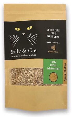 Crocchette Barf - Coniglio Intero (testato e tritato) Liofilizzato per Gattino