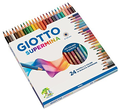 GIOTTO Supermina - Astuccio da 24 Matite a Pastello Colorate, 3.8mm