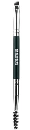 Beter – Pincel doble delineador cejas y pestañas, espiral y pincel biselado, Professional Makeup, pelo sintético, cruelty free, maquillaje de ojos