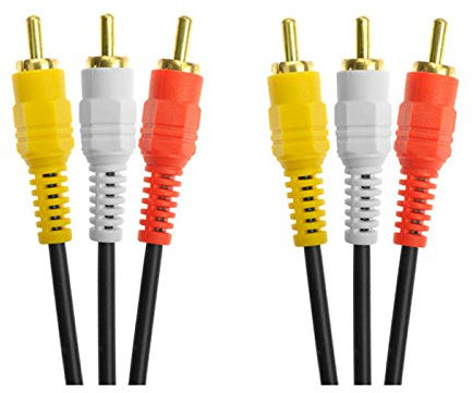 P38 Audio Video 3RCA AV Kabel 1,5m – 3 Cinch Stecker auf 3 Cinch Stecker, kompatibel mit Set-Top Box, Lautsprechern, Verstärkern, DVD-Playern und mehr