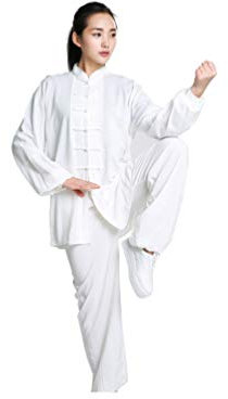 XGYUII Tai Chi Uniform Tai Chi Übung Taekwondo Tai Chi Anzug Chinesisches Kung Fu Kleidung Baumwolle & Leinen Wing Chun Zen Meditation Yoga Anzug,Weiß,L