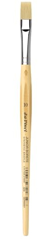 da Vinci, JUNIOR BORSTE SYNTHETICS, serie 329, piatto, fibre sintetiche elastiche color oro, guazzo, tempera, per carta e cartone, hobby, scuola, Made in Germany, misura 10