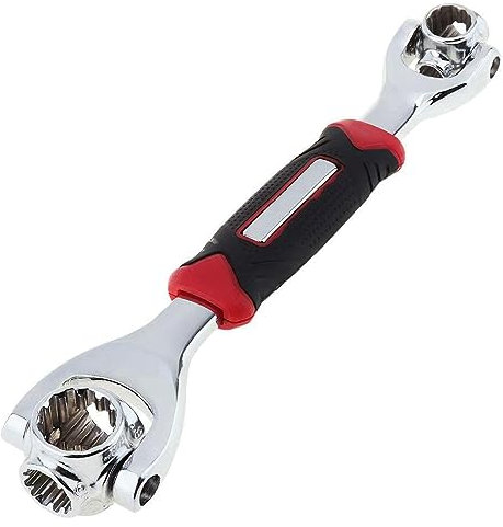 Amindz 48 in 1 Steckschlüssel,360 Grad Drehschlüssel,Verstellbarer Ratschenschlüssel mit Rutschfester Griff,Multifunktions Steckschlüssel für Haus und Auto Reparatur