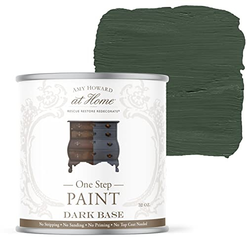 AMY HOWARD AT HOME Chalk-Based One Step Paint for Furniture, Cabinetry, Decor, Finish, and More | No Stripping, Sanding, or Priming | Dark Base | 16 Ounce | Cherbourg