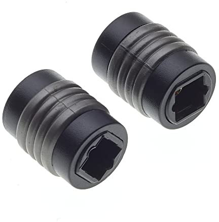 Optischer TOS-zu-TOS-Adapter, 2 Stück - TOSLINK Koppler, Buchse zu Buchse TOSLINK Verbinder, Buchsenadapter für optische Audiokabel