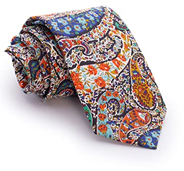 Cencibel Smart Casual Corbata Liberty Bourton Cachemires Azules y Naranjas