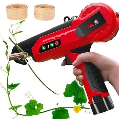 Eastnmythet Máquina atadora de Plantas Máquina atadora de viñedos para Tomate, UVA, Verduras, Flores, Pepino, Herramienta portátil para agrupar viñedos con 2 baterías,220V