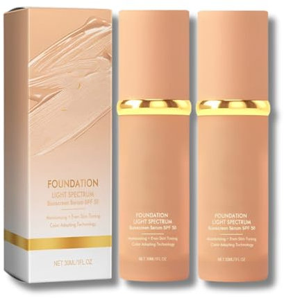 2pcs Bio-Mimic Foundation 4 In 1 Liquid Foundation Moisturizing Full Coverage Spf 50+ Lasting Wear Anti Pollution Face Foundations Bio-mimic Ligh Foundation Waterproof Colour ChangingFoundation