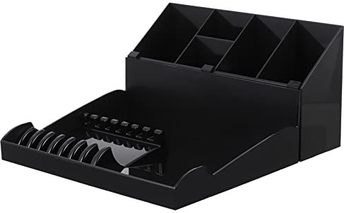 BIUDECO 1set Professional Hairdressing Tool Organizer Scissor and Comb Holder Tray Storage Box for Hair Cutting Accessories Salon Use Black