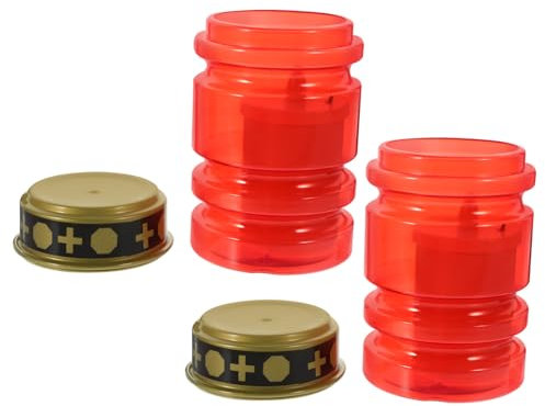 IWOWHERO Candela Led Senza Fiamma Riutilizzabile Luce Calda Per Chiesa e Cimitero Set 2 Pezzi Senza Batteria Atmosfera Decorativa Sicura e Compatta