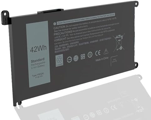 FlyZythrol 11.4V 42Wh YRDD6 laptop battery Compatible With Dell Inspiron 15 3000 3493 3583 3593 3793 5485 5593 5482 14 5000 7000 7586 5591 5491 2-in-1 Latitude 3310 2-in-1 Vostro 3491 5481 1VX1H FDRHM