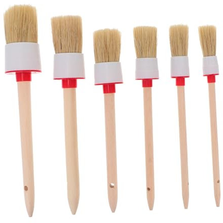 DOITOOL 6 Stück Malpinsel Aus Naturborsten Mit Abgerundetem Holzgriff Flexibel Und Langlebig Malwerkzeug Für Öl Und Acrylfarben Geeignet Für Haus Und Kunsthandwerk