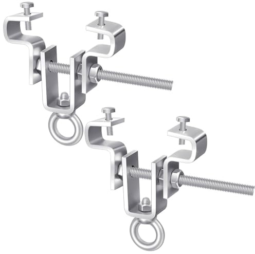 2 piezas Abrazadera Ajustable de Acero – Soporte para Saco de Boxeo, para Cargas Pesadas de Hasta 204 kg, Soporte Saco Boxeo Suelo Techo, Ajustable para Viga de 65 mm a 225 mm