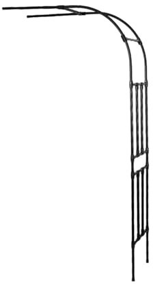KKTX Jardin Arc 240 cm / 94 Pouces en métal à Demi-Arc Arche Noire Treillis Mur de Support Mural pour la Plante Rose à l'épreuve des intempériesBlack,240x240cm