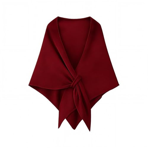 BAISEBAOFU Pashmina Shawls and Wraps for Women Knitted Ponchos and Capes Warm Winter Cardigan Shawl for Wedding Evening Daily Wear Office Party Formal Events (Red)