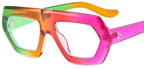 Glasögonbågar med full båge Receptfria glasögonglasögon Glasögon for dator Anti-Blue Light Glasögon Läsglasögon Unisex(Iridescent)