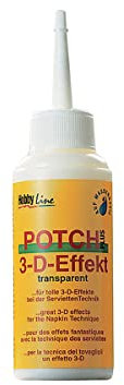 KREUL 49080 - Potch 3D Effekt, 80 ml, transparenter Lack auf Wasserbasis, für 3D Effekte bei Serviettentechniken