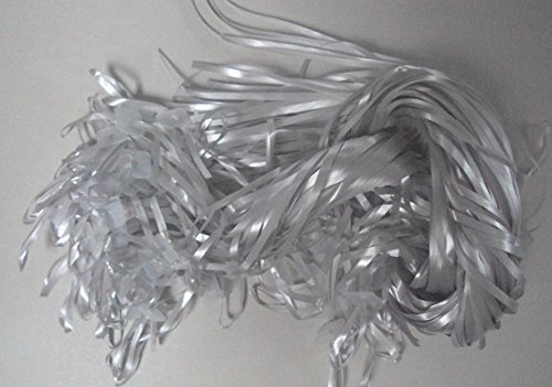 DeCoArt... 100 Ballonverschlüsse Silber * Made in Germany * mit 1,2 m Polyband geeignet für Heliumbefüllung