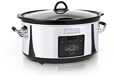 Crock-Pot 7 Quart Programmable Slow Cooker with Digital Timer, Food Warmer, Polished Platinum, Perfect for Everyday Meals and Entertaining