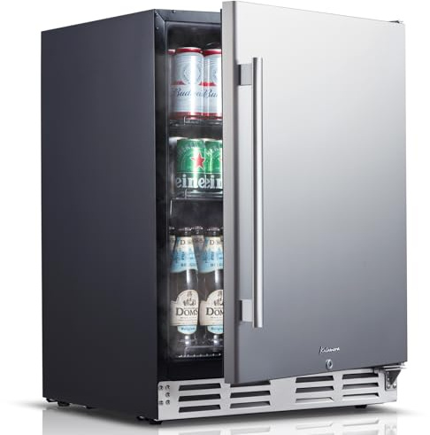 Kalamera 24 inch Stainless Steel Beverage Refrigerator, Outdoor Mini Fridge