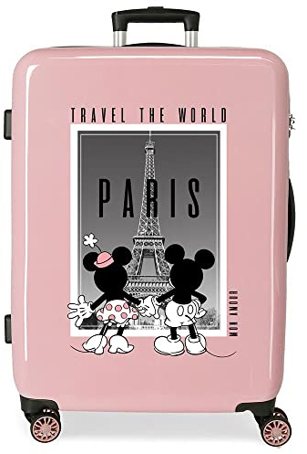 Disney Minnie Happy Helpers Valigia per bambini Rosa 50x38x20 cms Rigida ABS Chiusura a combinazione numerica 34L 2,3Kgs 4 Ruote Bagaglio a mano
