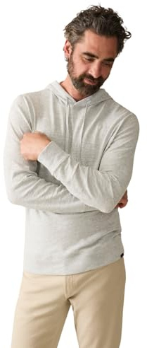 Faherty Men's Slub Cotton Hoodie - grey - Medium