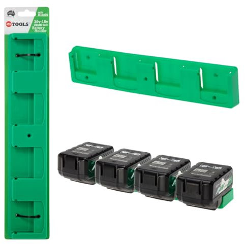 48 Tools Akkuhalterung HiKOKI 36V – 18V | Sicherer Halt für 4 Akkus | Robustes ABS-Material | Einfache Montage | Akkuhalterung Wandhalterung