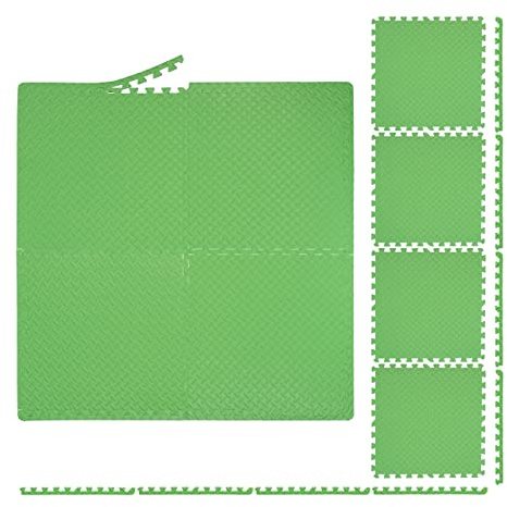 Relaxdays 32x sportmatta, 60 x 60 cm, EVA, total yta 12 m², skydd, för fitnessenheter, grön