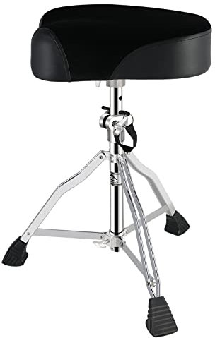 EASTROCK Drum Throne Drum Seat Height Adjustable,Padded Drum Stools Motorcycle Style Drum Chair with Anti-Slip Feet for Drummers,Adult