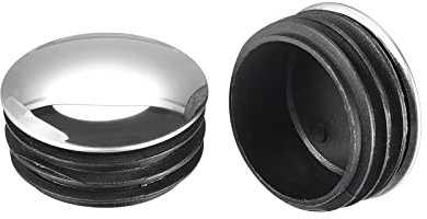 sourcing map Post End Cap Cover, 8pcs 50mm(2) Fence Post Cap Steel Head Round Pipe Tube Cover Insert Plug for Guardrail Railing, 48x24mm(IDxH)