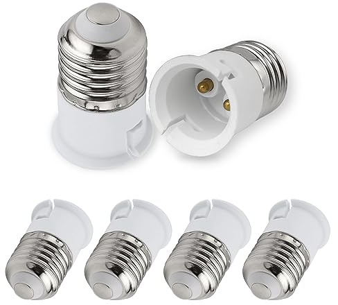 SCNNC Adaptateur de Douille E27 vers B22, Convertisseur vis E27 à Baillonette B22 pour Ampoule LED Incandescente Halogène, 6 Pièces