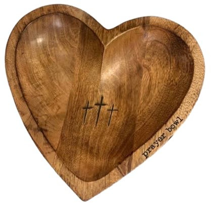 Ciotola rustica a di cuore, ciotola per pasta con biglietti di preghiera, ciotola di preghiera a di cuore, accento sul comodino, decorazione del caminetto con carte di preghiera,