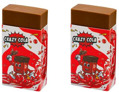 Radiergummi Kinder - 2 Bleistift-Radierer mit Cola Duft - Kleine, Lustige, Weiche Radiergummis für Schule, Radiergummi Set für Kinder, Jungen, Mädchen - Mitgebsel, Geschenke für Kindergeburtstag
