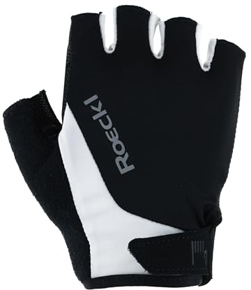 Roeckl Sports Fahrradhandschuh Basel 2, Performance Unisex Fingerhandschuh, Schwarz/Weiß 7.5