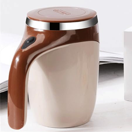 JIMCOM Tasse auto-mélangeuse pour café et lait en poudre, mélangeur électrique rechargeable par USB, étanche, avec couvercle, 380 ml, certifié UKCA pour la maison, le bureau et la salle de sport
