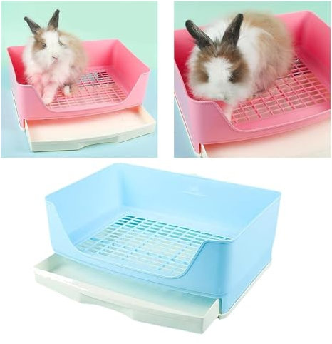 Bac à litière for Chat, Grande boîte de Toilette for Lapin, Pot d'entraînement, Plateau d'angle avec tiroir, poêle for Animaux de Compagnie, for Hamster Adulte, Cochon d'Inde, Furet, Lapin, Toilettes