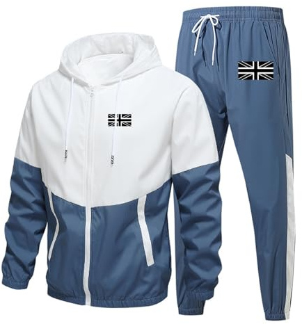 Tuta Sportiva Da Uomo Eleganti Comodi Giacca Con Cappuccio E Pantalone Set Leggero Casual Tracksuit Moda Taglie Forti Tute Da Ginnastica Vintage Offerta Completo Fitness Slim Fit Tuta Jogging
