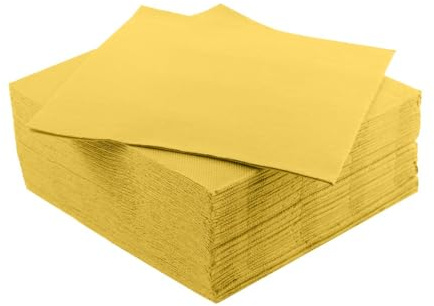 Tovaglioli di Carta Colorati 2 Veli (38x38 cm) Tovaglioli Punta a Punta Disponibili in Confezione da 40 o 200 Pezzi, Adatti a Ristoranti, Bar, Pub, Feste ed Eventi (Giallo, 40 pz)
