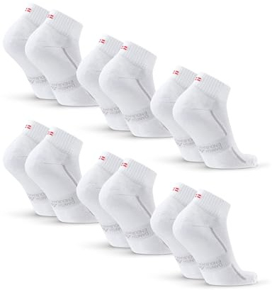 DANISH ENDURANCE Fantasmini Uomo Donna Cotone, Calzini in Cotone Biologico, Estivi, 3 o 6 Paia, Bianco 6-pack, 39-42