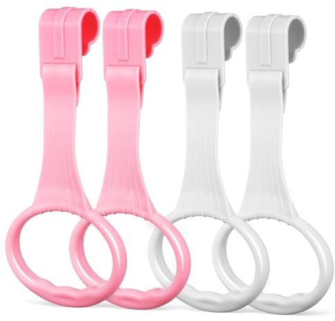 Beaupretty 4 Pezzi Anelli da Tirare per Lettino in Plastico, Facili da Installare, Aiuto per Imparare a Camminare, Accessori per Lettini e Box Giochi