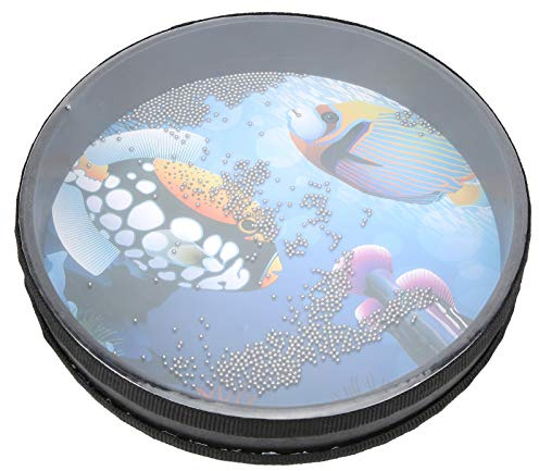 RiToEasysports Tamburo a Mano Ocean Wave Drum con Sfere D'acciaio All'interno Incredibili Effetti Sonori per Bambini Orff Percussioni Giocattolo Educativo Tamburo in Legno PVC Pelle Sabbia di Ferro