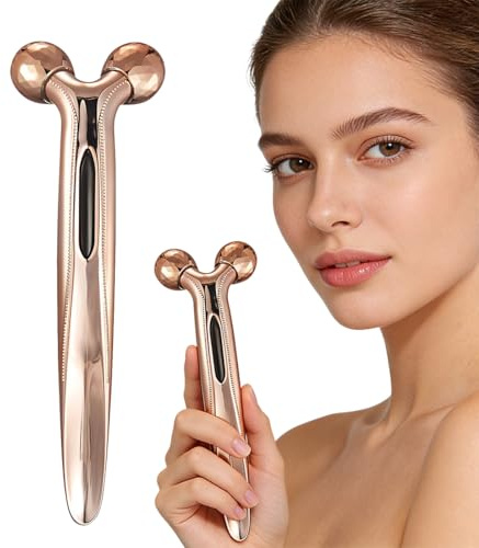 EIYVUAL Rullo per Massaggiatore Viso Lifting, 1 Pezzi Massaggiatore Viso 3D, Ruler Rotante a 360° per Viso per sollevamento del viso, modellazione, rassodamento, antirughe