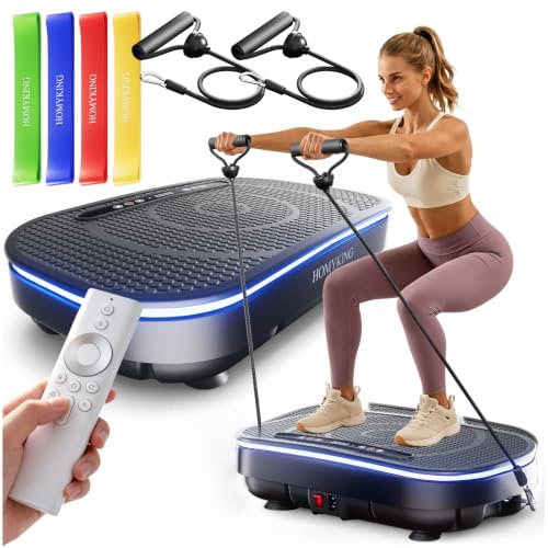 DAHAIY Plataforma vibratoria Muscular, Plataforma vibratoria, relajación, Equipos Deportivos, Entrenamiento de Todo el Cuerpo, 120 Niveles de Intensidad para el Entrenamiento en casa-Negro