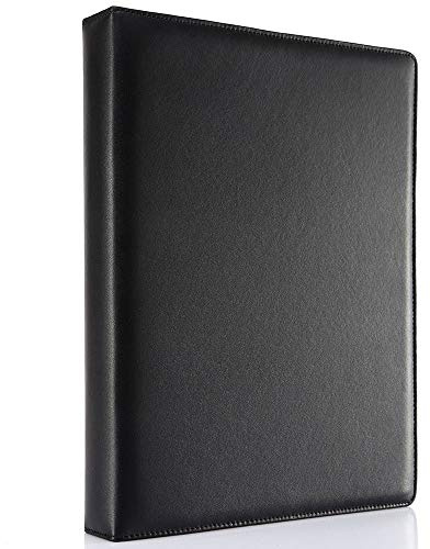LILAN PU Leder Ringbücher A4 3 Ringe Schwarz