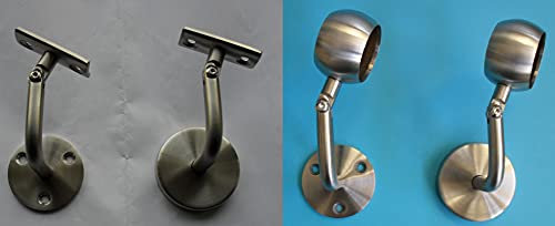 Edelstahl Handlaufhalter mit Gelenk in diversen Varianten V2A Handlaufstütze Handlaufträger Wandhalter Konsole Wandbefestigung Geländer VA (Für Ø 33,7 mm Rohr, mit Handlaufplatte)